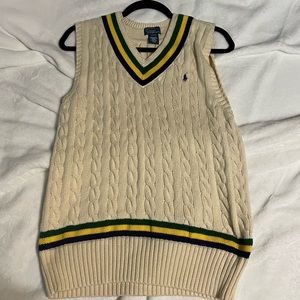RALPH LAUREN POLO Sleeveless Cable Knit Sweater